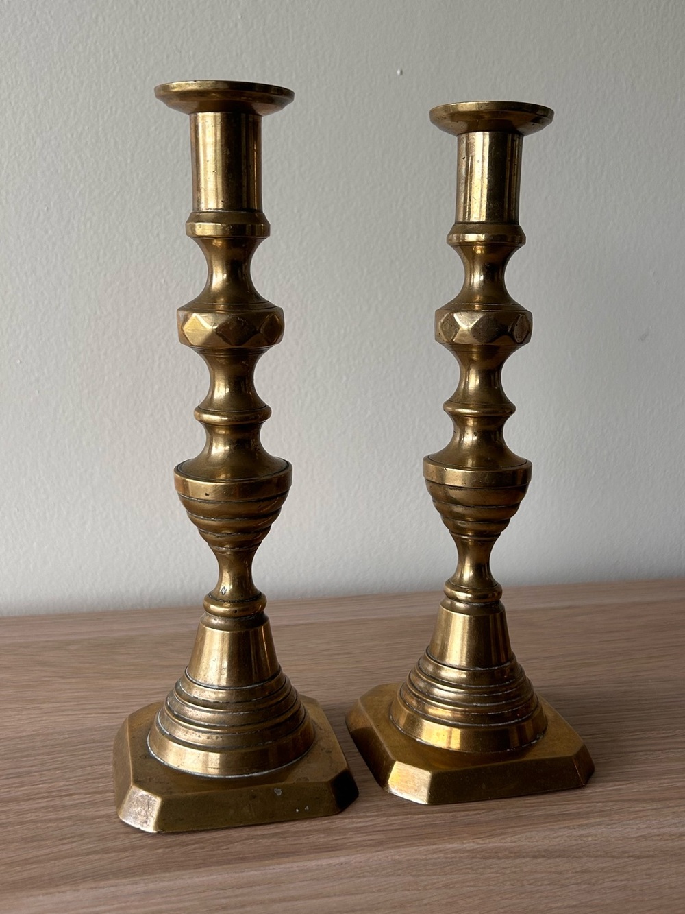S/2 Vintage Brass Candlestick Holders